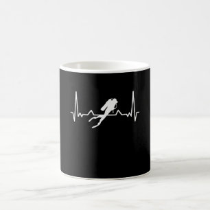 Taza De Café Buceo Heartbeat Sea Dive Regalo para Buceo