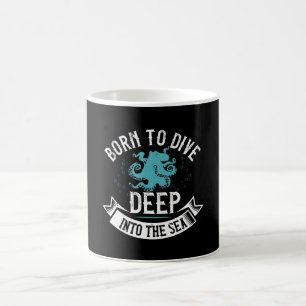 Taza De Café Buceo - Nacido Para Sumergirse Profundamente En El