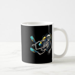 Taza De Café Buceo Scuba Halloween Skeleton Scuba Diver