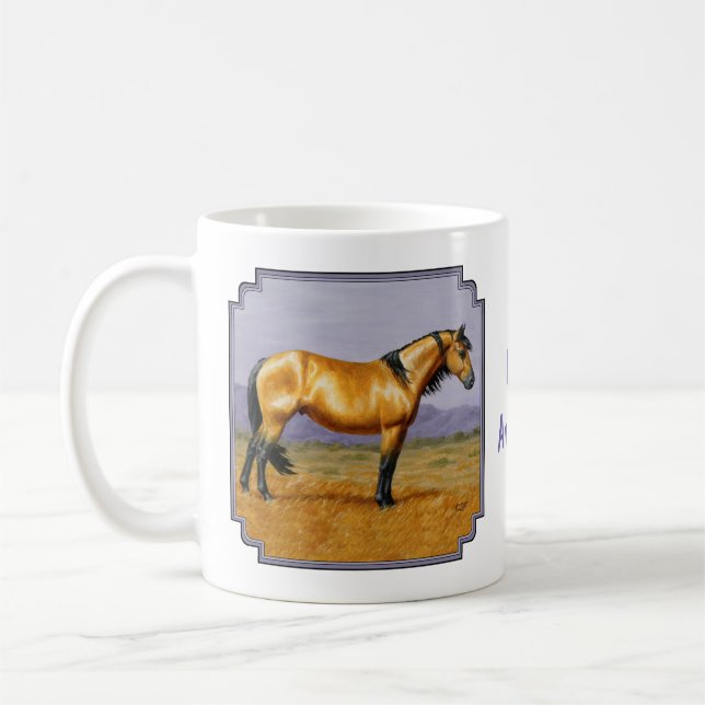 Taza De Café Bucksin Wilse Horse Mustang Stallion (Izquierda)