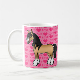 Taza De Café Buckskin Cartoon Gypsy Vanner Shire Amor