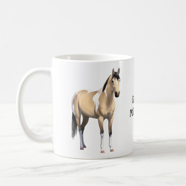 Taza De Café Buckskin Pinto Dun Paint Horse Stailling (Izquierda)