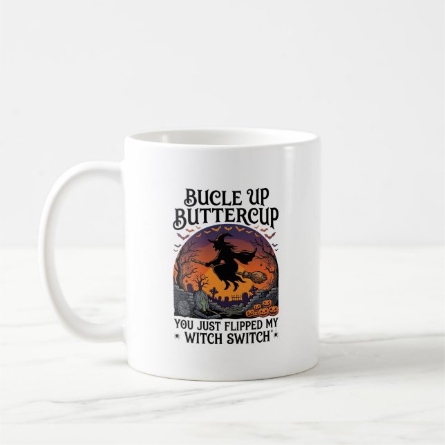 Taza De Café Bucle Arriba Bruja Mantequilla Switch Halloween Es (Izquierda)