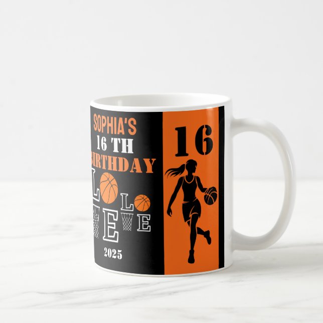 Taza De Café Bucles de baloncesto, jugador de baloncesto Regalo (Derecha)