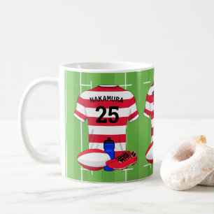 Taza De Café Bucles de ventilador de Rugby personalizados 2