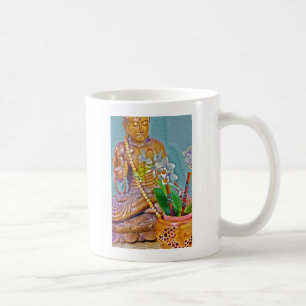 Taza De Café Buda con orquídeas blancas