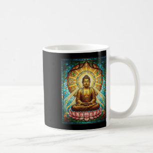 Taza De Café Buda de Vidrio Pintado Budismo Zen Meditación Espi
