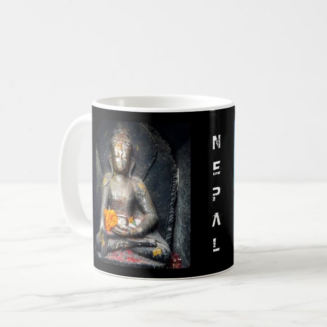 Taza De Café Buda Shakyamuni y Bouthanath Stupa, Nepal (Anverso izquierdo)