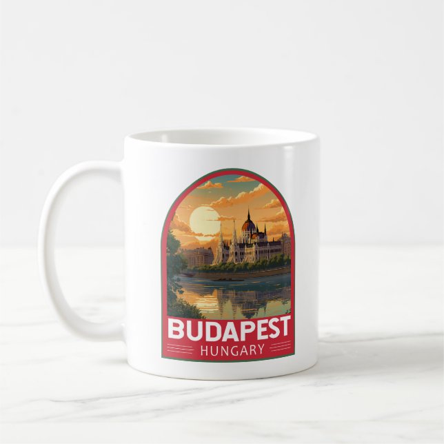 Taza De Café Budapest Hungría Viaje al arte (Izquierda)