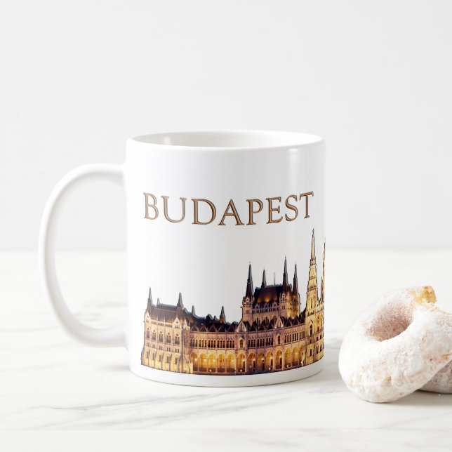 Taza De Café Budapest Travel Souvenir (Con donut)