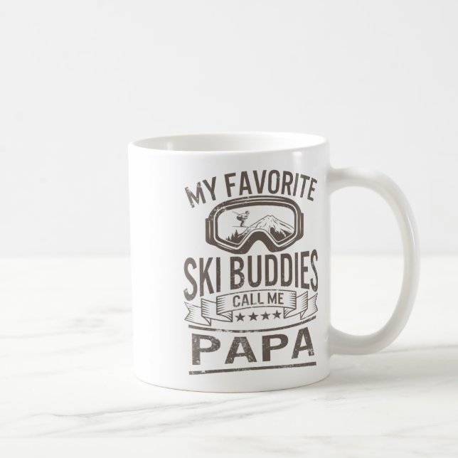 Taza De Café Budas de esquí Papa Esquí Goggles Snowboard Grand (Derecha)