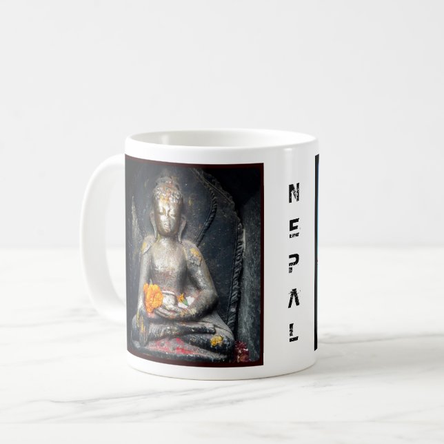 Taza De Café Buddha Shakyamuni y Bouthanath Stupa, Nepal (Anverso izquierdo)