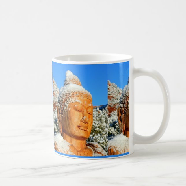 Taza De Café Buddhas en la nieve Mug (Derecha)