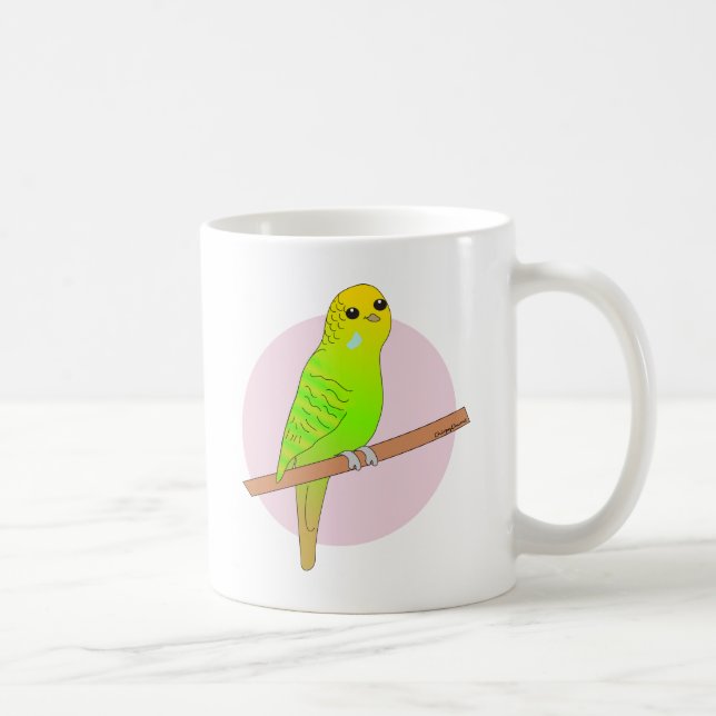 Taza De Café Budgie verde lindo (Derecha)