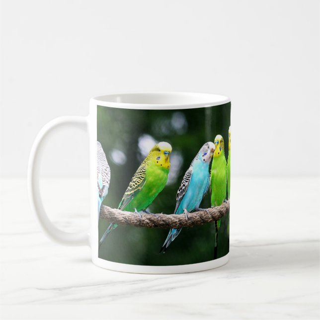 Taza De Café Budgies colorido (Izquierda)