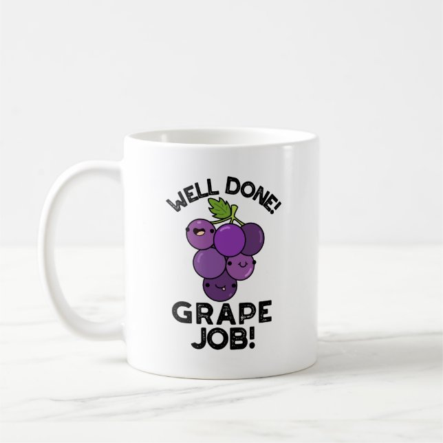Taza De Café Buen Trabajo De Uva Pun De Fruta Positivo (Izquierda)