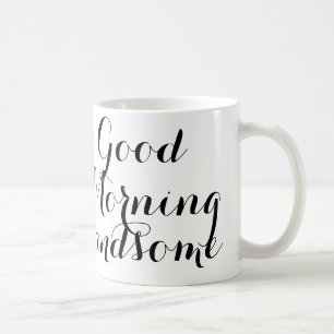 Taza De Café Buena mañana hermosa en escritura negra/blanca