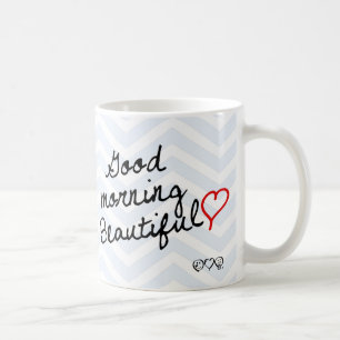 Taza De Café ¡Buena mañana hermosa! Modelo azul claro de