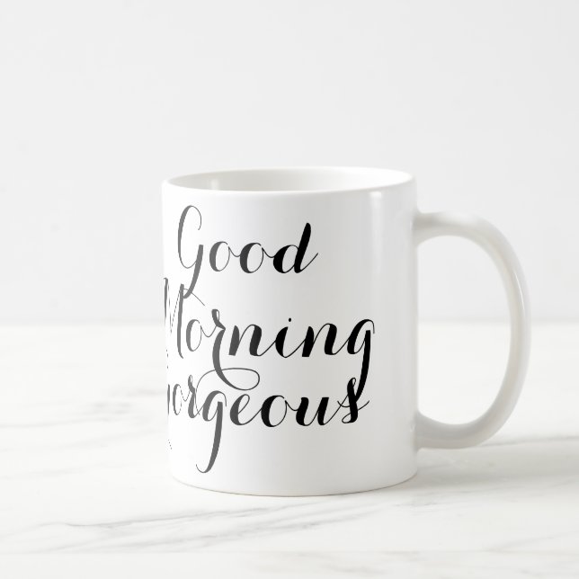 Taza De Café Buena mañana magnífica en escritura negra/blanca (Derecha)