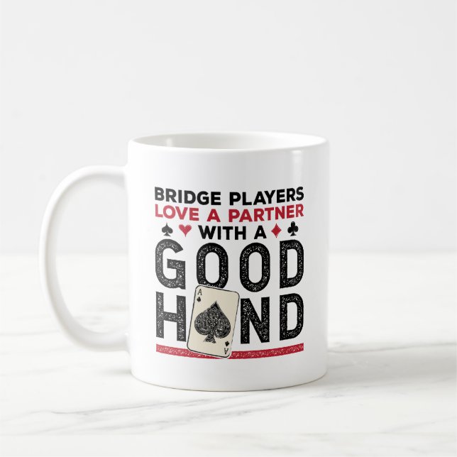 Taza De Café Buena mano de Funny Bridge Player Partner (Izquierda)