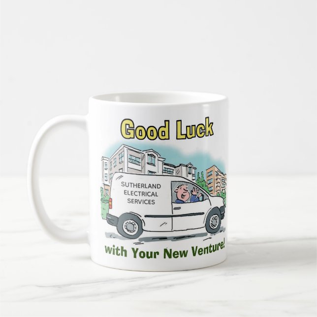 Taza De Café Buena suerte con su nuevo negocio (Izquierda)