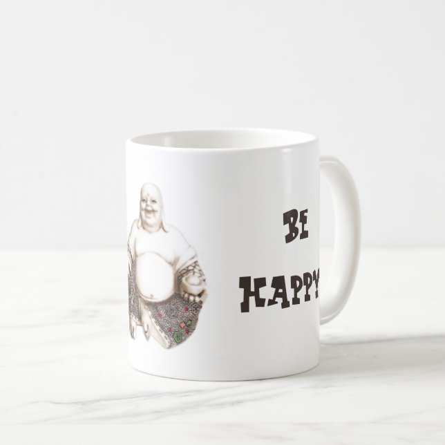 Taza De Café Buena suerte de risa feliz Buda (Anverso derecho)