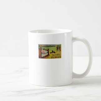 Taza De Café Buena Suerte este Halloween (Tarjeta Vintage de Ha