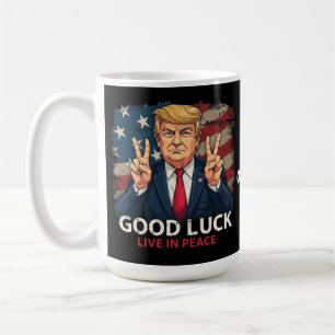 Taza De Café Buena Suerte Vive En Paz Regalo Divertido de Cita 