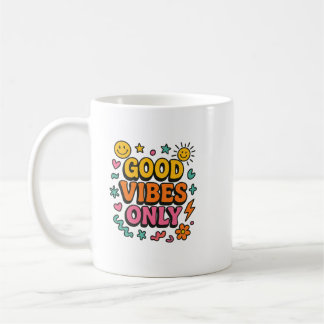 Taza De Café Buenas Vibes Sólo Mug - Energía Retro Positiva Fun