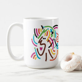 Taza De Café Buenas Vibraciones Resumen Arte Moderno Retro Mug