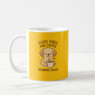 Taza De Café Buenas vibraciones y café - Dragón digital de cach