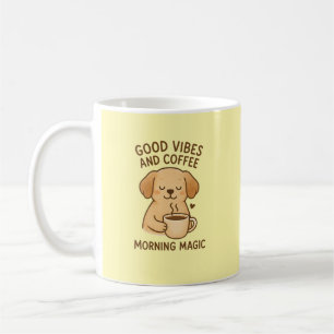 Taza De Café Buenas vibraciones y café - Dragón digital de cach