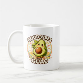 Taza De Café Buenas Vibraciones Y Guac Aestética Retro De Agua