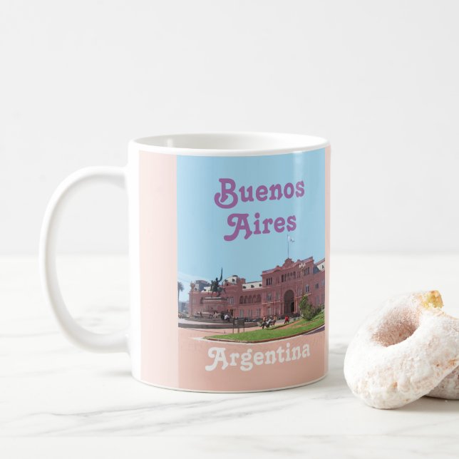 Taza De Café Buenos Aires Souvenir, Argentina (Con donut)