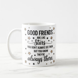 Taza De Café Buenos amigos son como estrellas Frase Inspiradora
