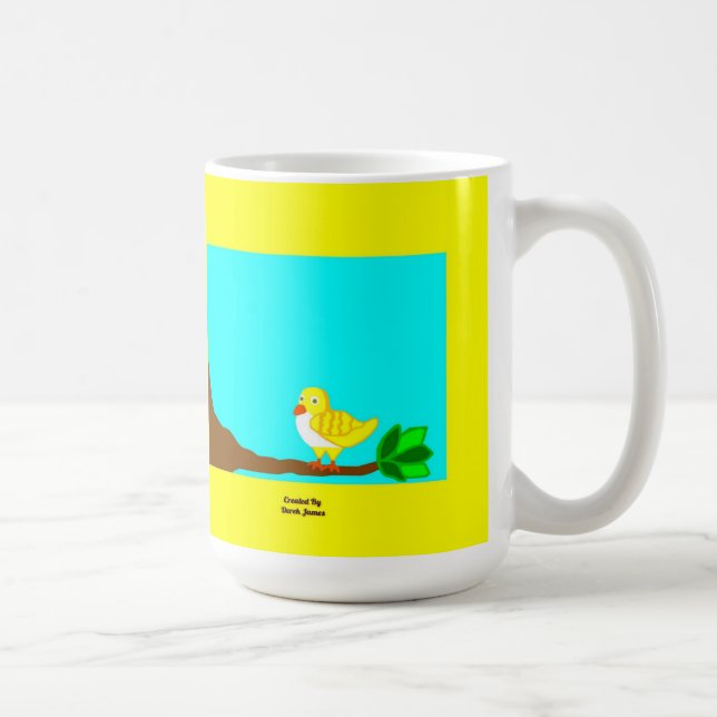 Taza De Café Buenos días café de pájaro amarillo (Derecha)