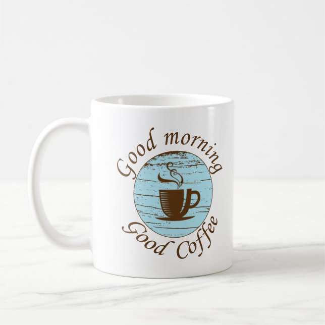 Taza De Café Buenos días citas divertidas de bebedores de café (Izquierda)