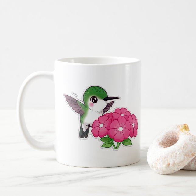 Taza De Café Buenos días colibrí  (Con donut)