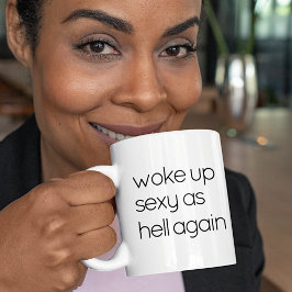 Taza De Café Buenos días divertidos negros y blancos despierta 