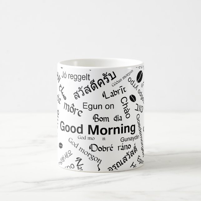 Taza De Café Buenos días en todos los idiomas del mundo (Centro)