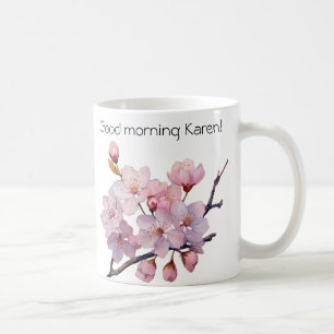 Taza De Café Buenos días flores de cerezo estéticas europeas