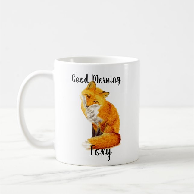 Taza De Café Buenos días Foxy Cute Red Fox Coffee Mug (Izquierda)