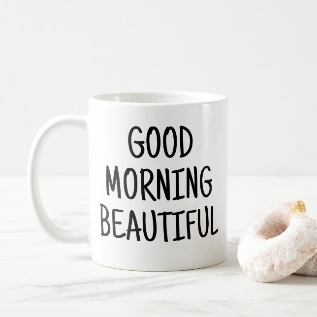 Taza De Café Buenos días, hermosa (Con donut)