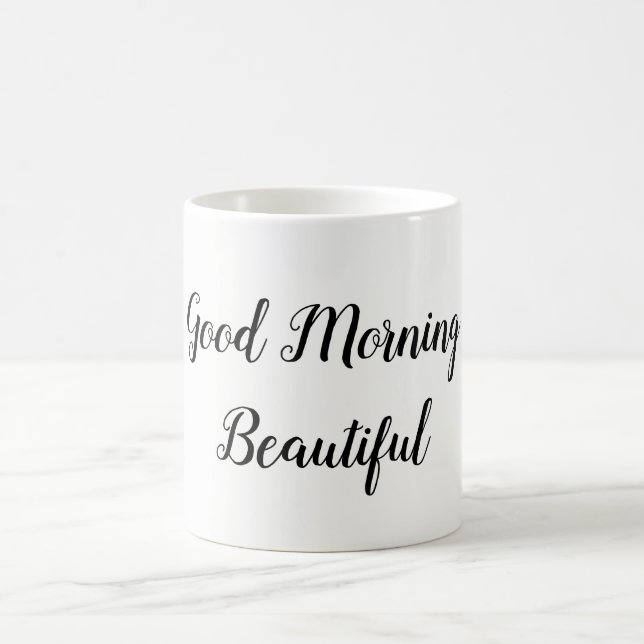 Taza De Café Buenos días hermosa tipografía cita amor (Centro)