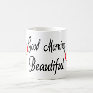 Taza De Café Buenos Días Hermoso Tazón de Amor Corazón Rojo