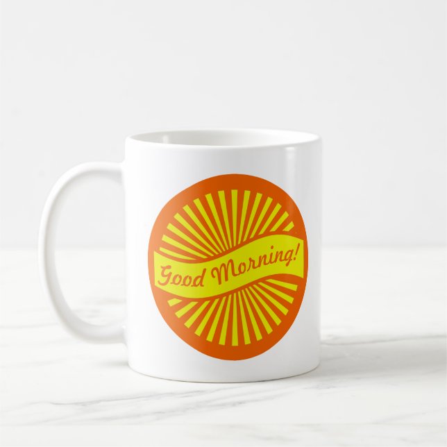 Taza De Café Buenos días, Naranja alegre y el arrebato amarillo (Izquierda)
