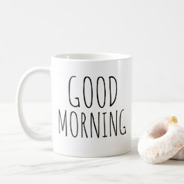 Taza De Café Buenos días negro y blanco