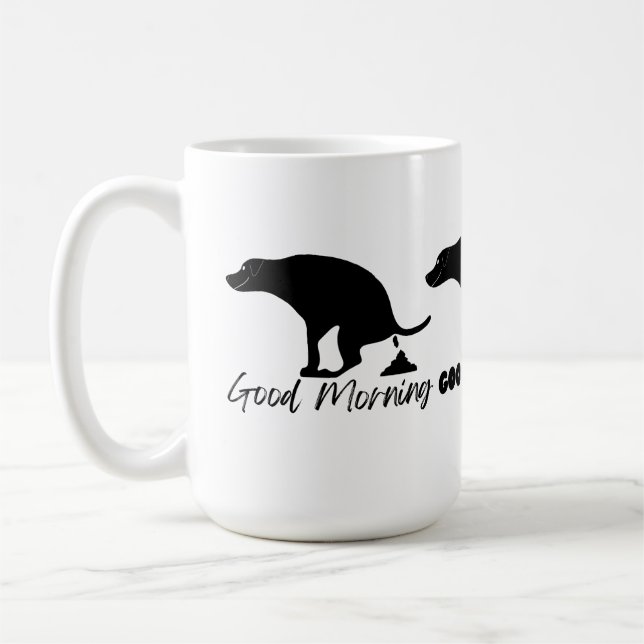 Taza De Café Buenos días Perro de Pooping (Izquierda)