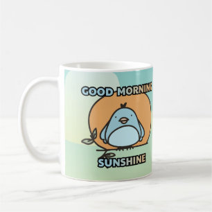 Taza De Café Buenos días personalizado de pájaro lindo