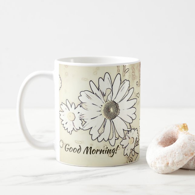 Taza De Café ¡Buenos días! Personalizado del arte de la (Con donut)
